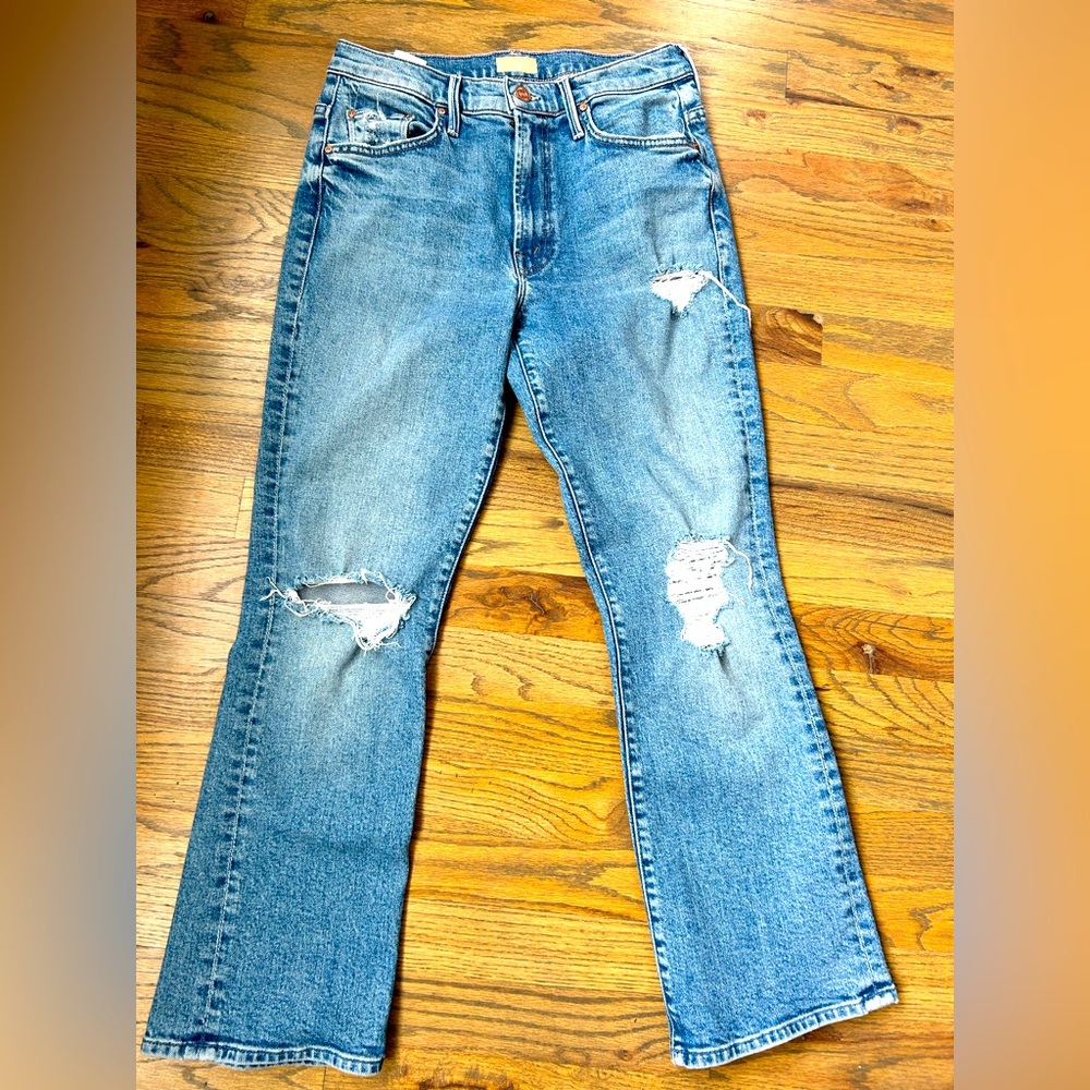 MOTHER Insider Ankle Jeans in Bloom and Doom, size 28